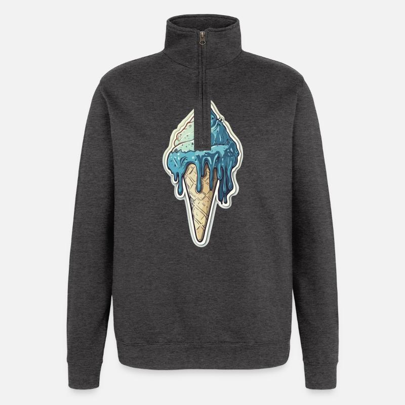 Crème glacée Crème glacée - Sweat à zip 1/4 - charbon