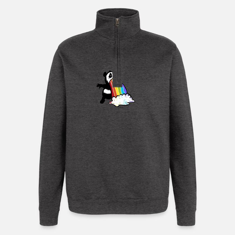 Panda_kotzt - Quarter-Zip-Sweatshirt - Anthrazit