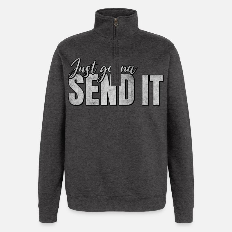 Just Gonna Send It - Quarter-Zip-Sweatshirt - Anthrazit