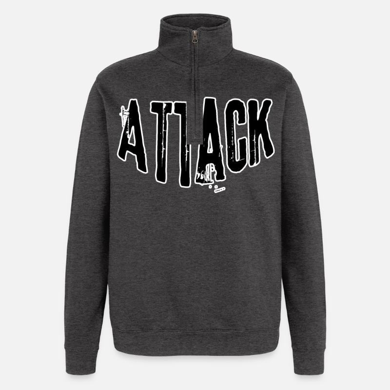 Angriffs-Grunge Schriftzug - Quarter-Zip-Sweatshirt - Anthrazit