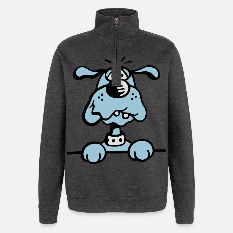 Knuffiges Hündchen - Quarter-Zip-Sweatshirt - Anthrazit