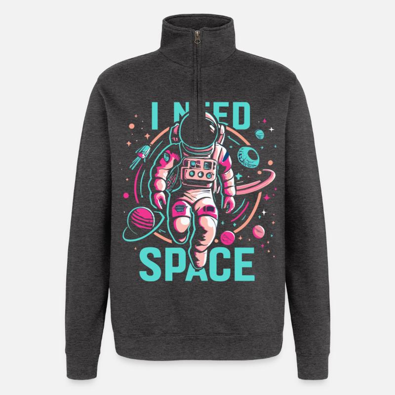 J’ai besoin d’astronaute de l’espace - Sweat à zip 1/4 - charbon