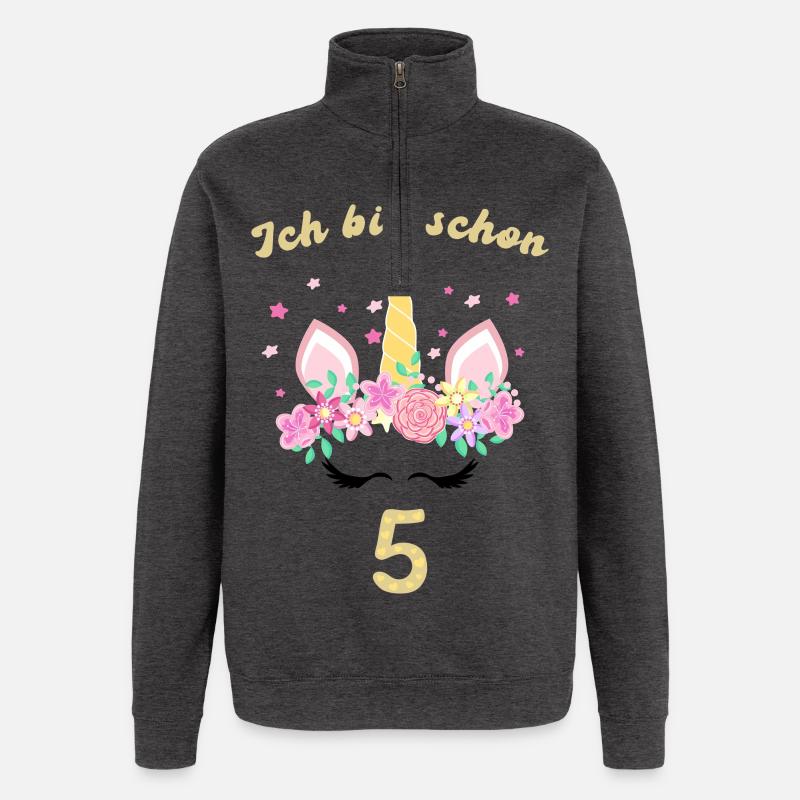 ich bin schon 5 - Quarter-Zip-Sweatshirt - Anthrazit