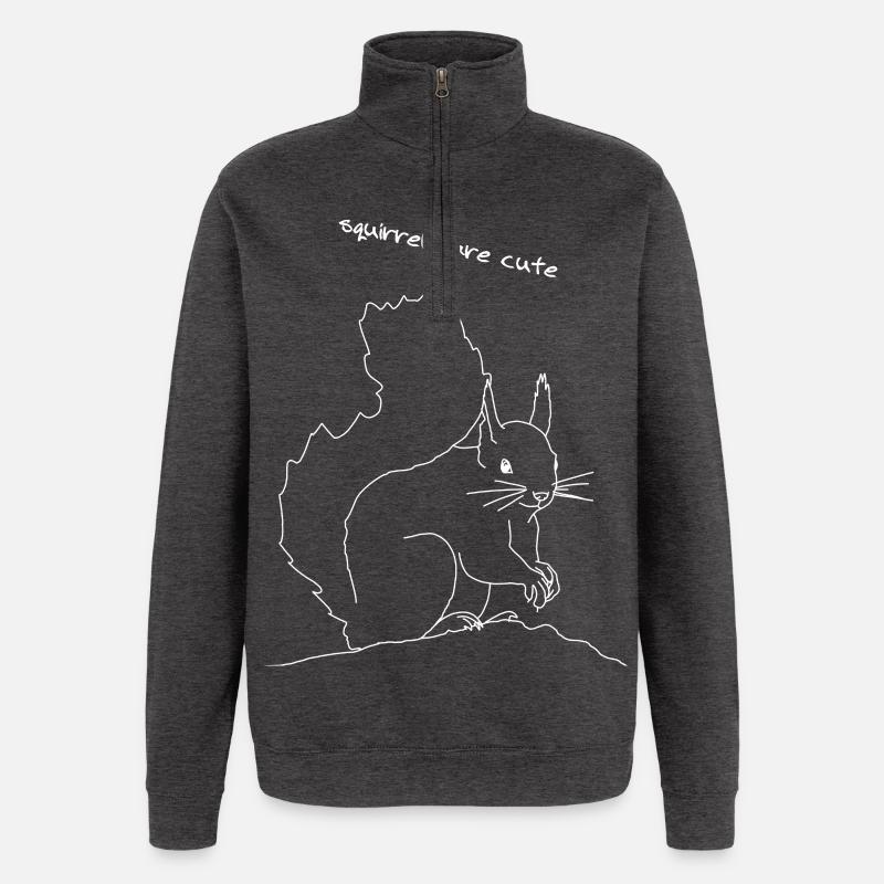 Eichhörnchen lineart - Quarter-Zip-Sweatshirt - Anthrazit