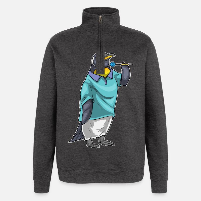 Pinguin Dart Dartpfeil - Quarter-Zip-Sweatshirt - Anthrazit