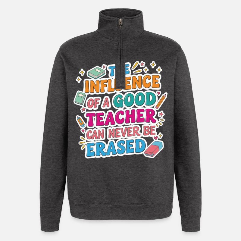Inspiration Enseignant Citation Cadeau Enseignants - Sweat à zip 1/4 - charbon