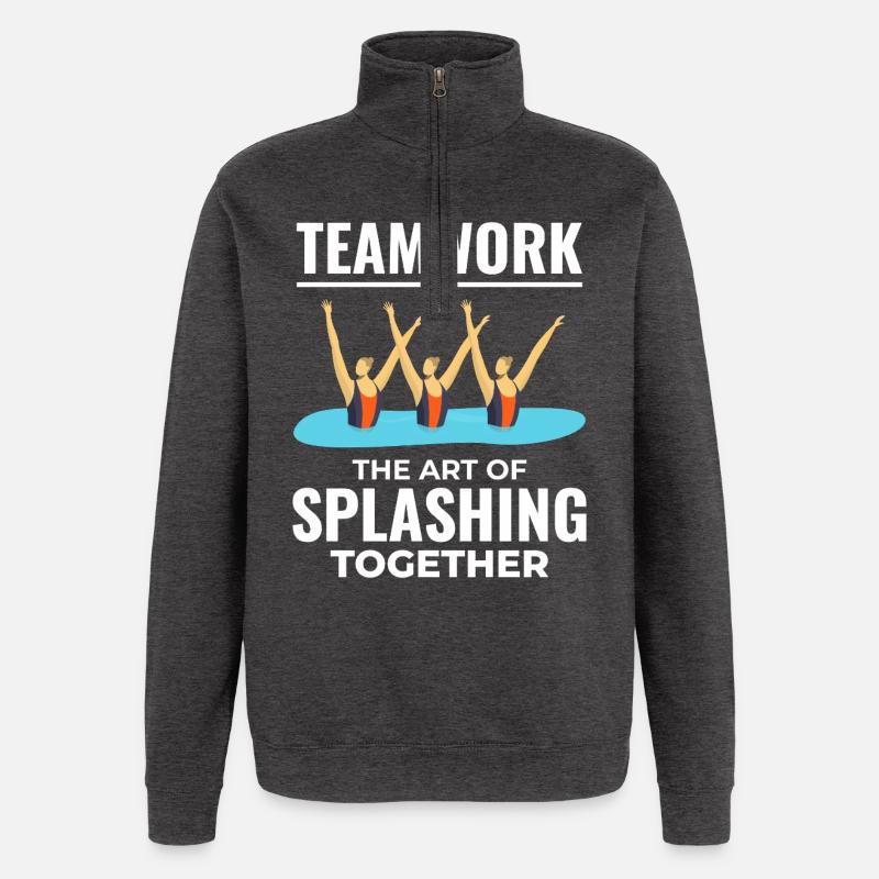 Teamwork Spritzwasser Design Synchronschwimmen - Quarter-Zip-Sweatshirt - Anthrazit