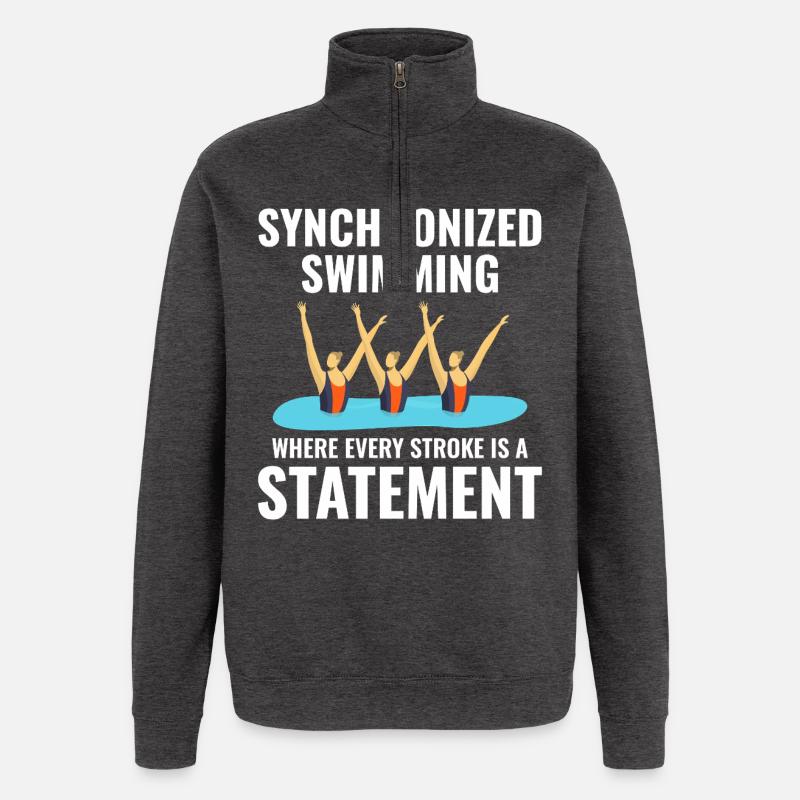 Erklärung zum Synchronschwimmen - Quarter-Zip-Sweatshirt - Anthrazit