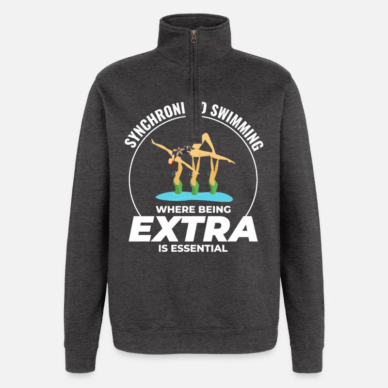 Synchronized Swimming Where Being Extra - Quarter-Zip Sweatshirt - charcoal grey