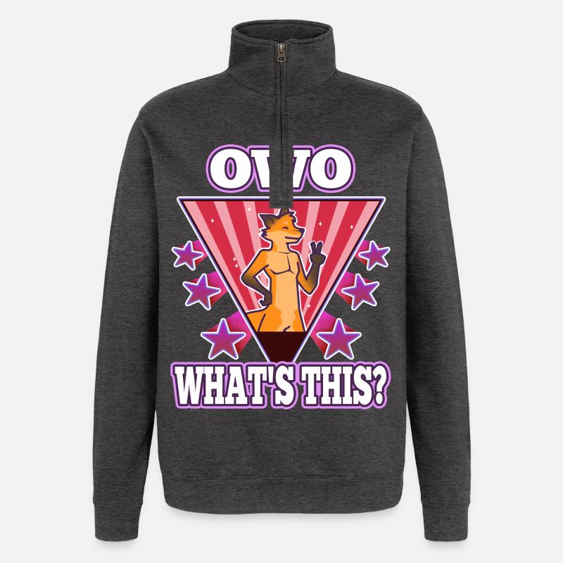 OwO Qu’est-ce que c’est ? - Sweat à zip 1/4 - charbon