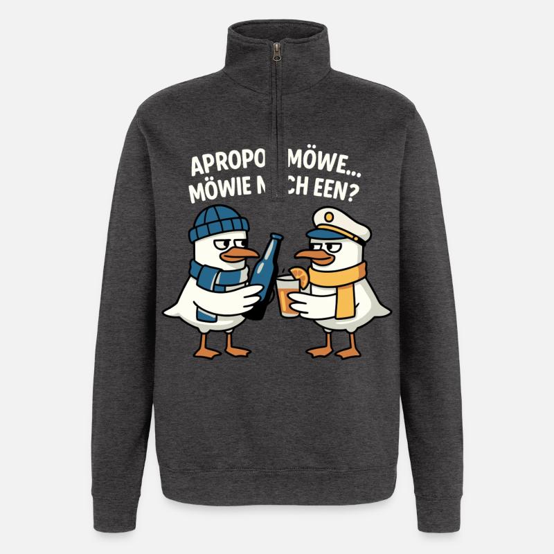 Möwe Motiv - Quarter-Zip-Sweatshirt - Anthrazit