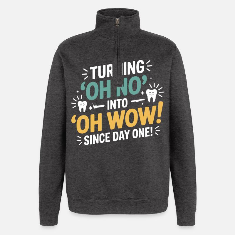 Dental Lab Microscope Work  - Quarter-Zip Sweatshirt - charcoal grey
