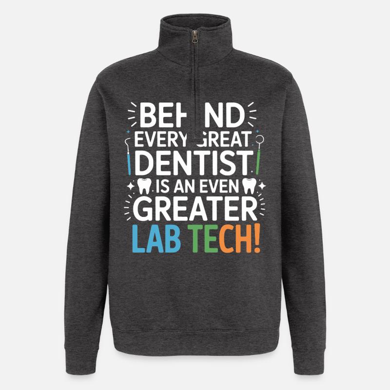 Conception dentaire de Greater Lab Tech - Sweat à zip 1/4 - charbon