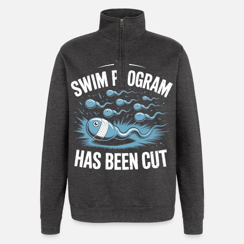 Le programme de natation est terminé - Sweat à zip 1/4 - charbon