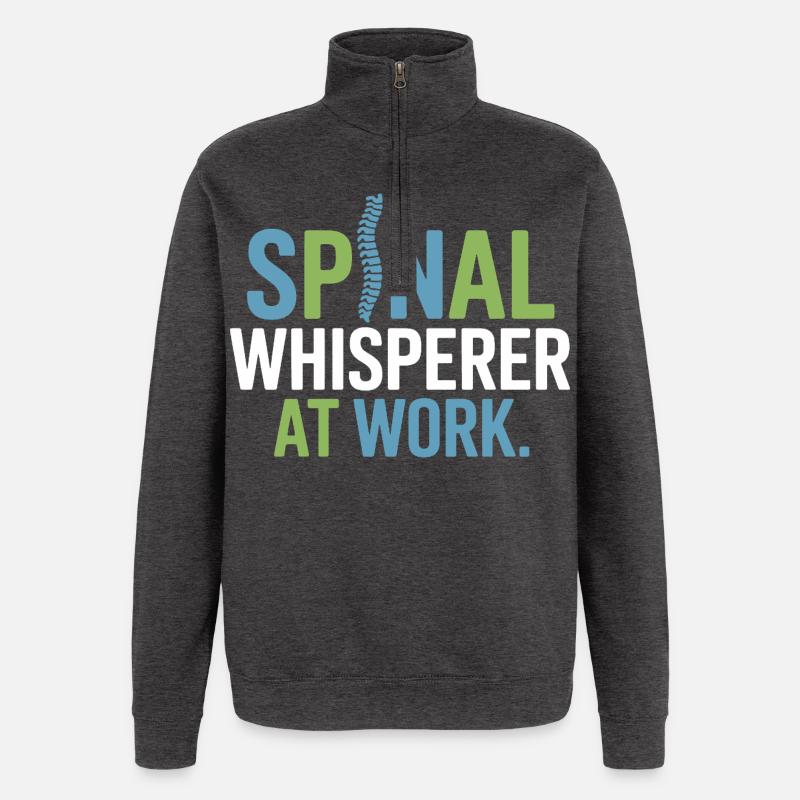 Licensed DC Expert Musculoskeletal Alignment - Quarter-Zip Sweatshirt - charcoal grey
