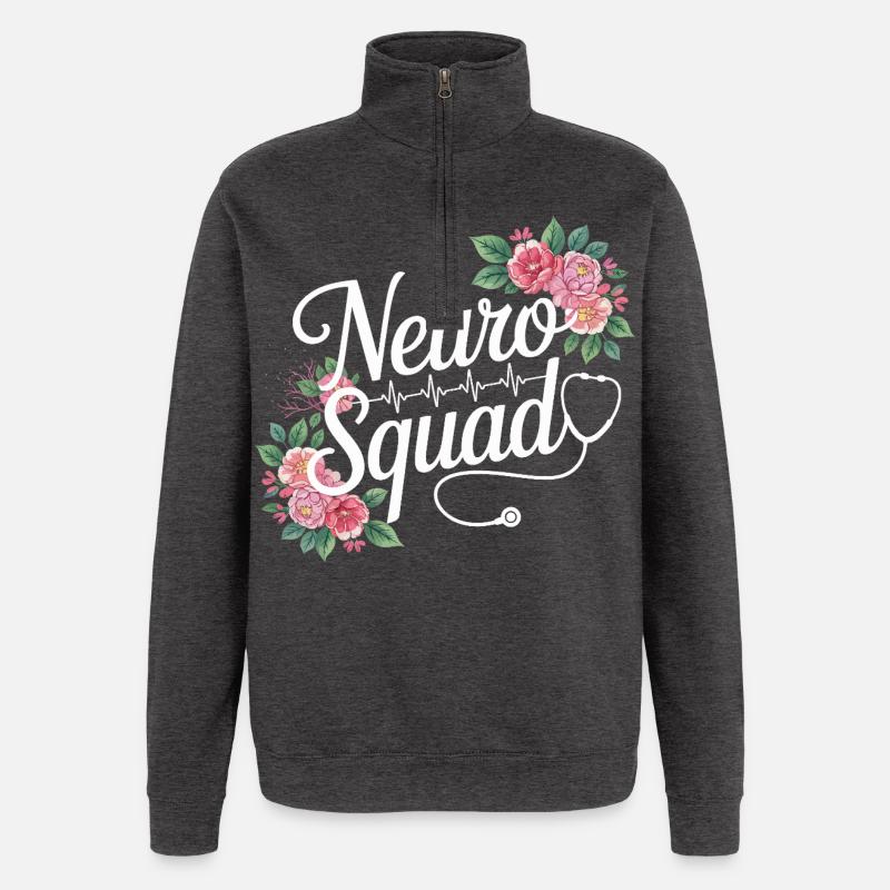 Neuro Squad Florale Medics - Quarter-Zip-Sweatshirt - Anthrazit