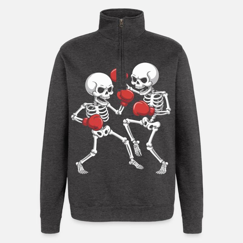 Skelettboxer Duell - Quarter-Zip-Sweatshirt - Anthrazit
