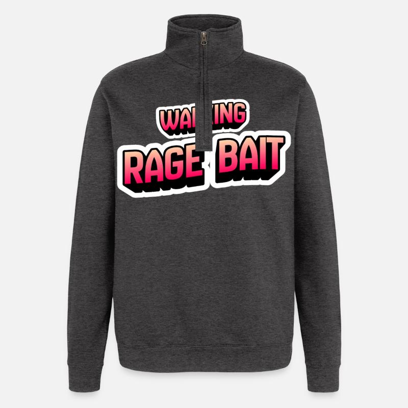 Walking Rage Bait - Quarter-Zip Sweatshirt - charcoal grey