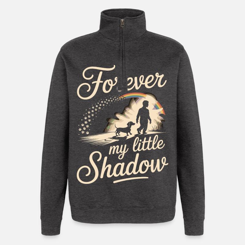 Teckel Shadow - Sweat à zip 1/4 - charbon