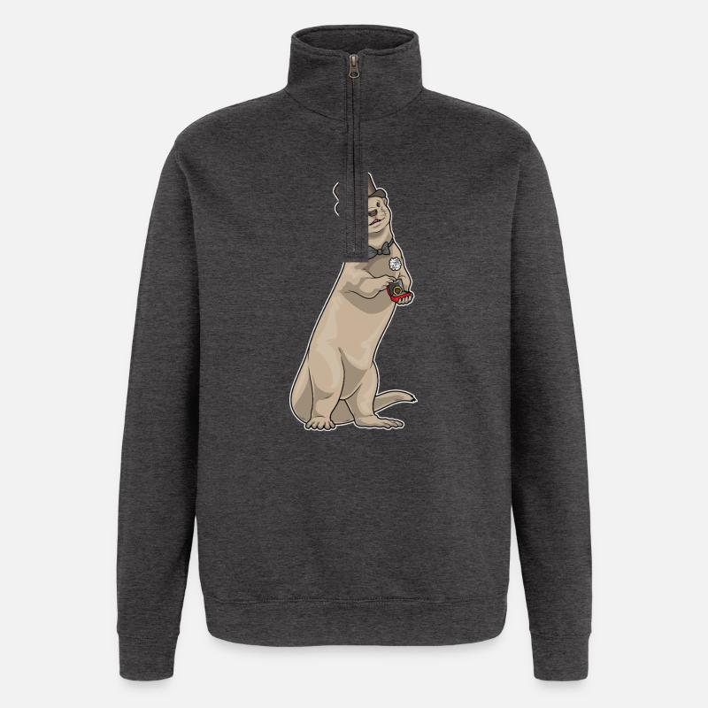Otter Groom Wedding Ring Wedding - Quarter-Zip Sweatshirt - charcoal grey