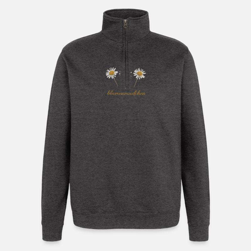 Blumenmädchen  - Quarter-Zip-Sweatshirt - Anthrazit