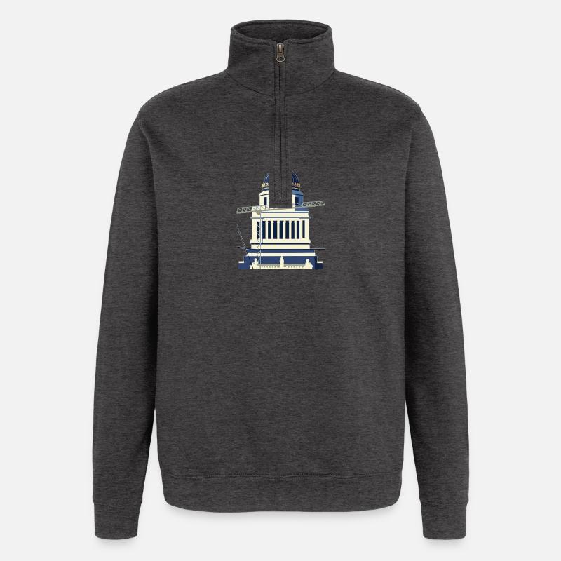Palast der Justiz - Quarter-Zip-Sweatshirt - Anthrazit