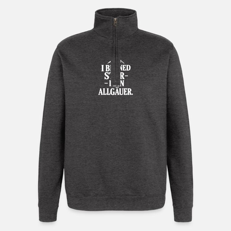 Fierté du dialecte de l’Allgäu - Sweat à zip 1/4 - charbon