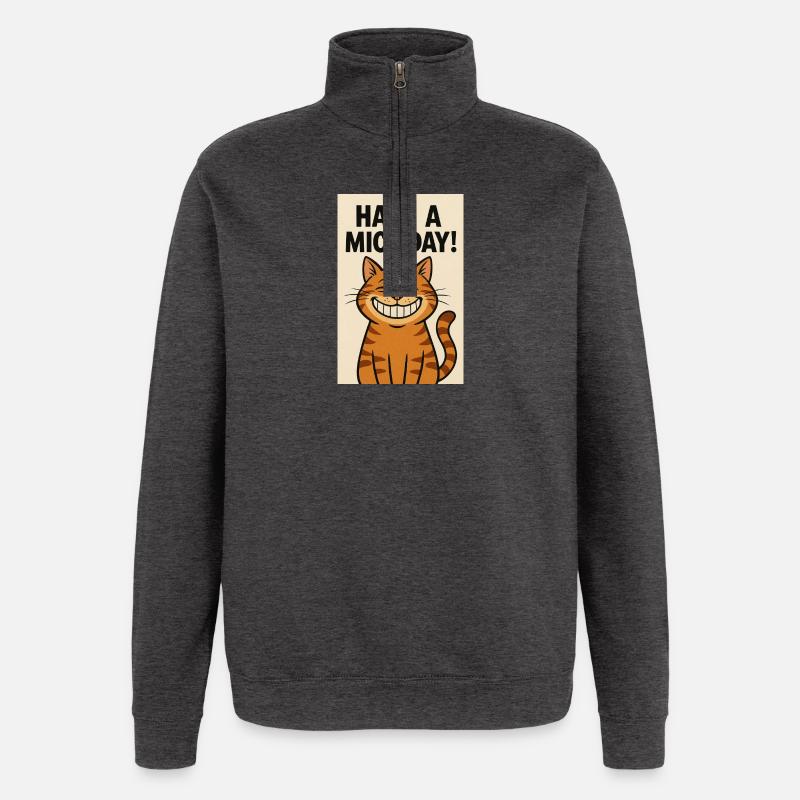 Have a Mice Day Katzenlachen - Quarter-Zip Sweatshirt - charcoal grey