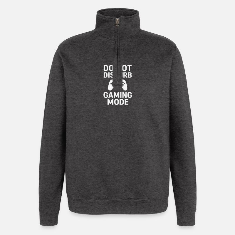 Ne pas déranger – Mode Jeu - Sweat à zip 1/4 - charbon