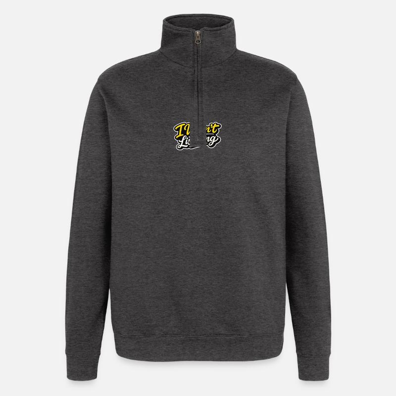Je n’ai pas écouté - Sweat à zip 1/4 - charbon