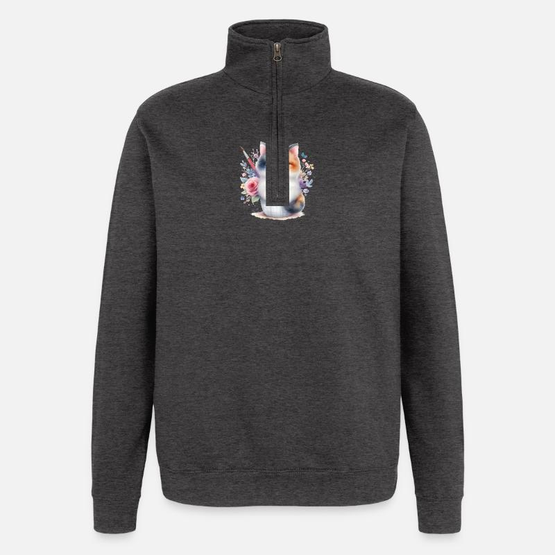 Süße Katze - Quarter-Zip-Sweatshirt - Anthrazit