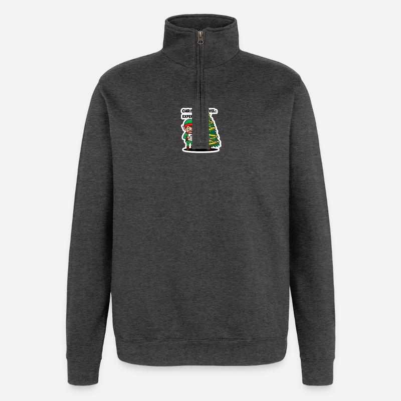 Weihnachts-Level-Experten-Modus-Elf - Quarter-Zip-Sweatshirt - Anthrazit