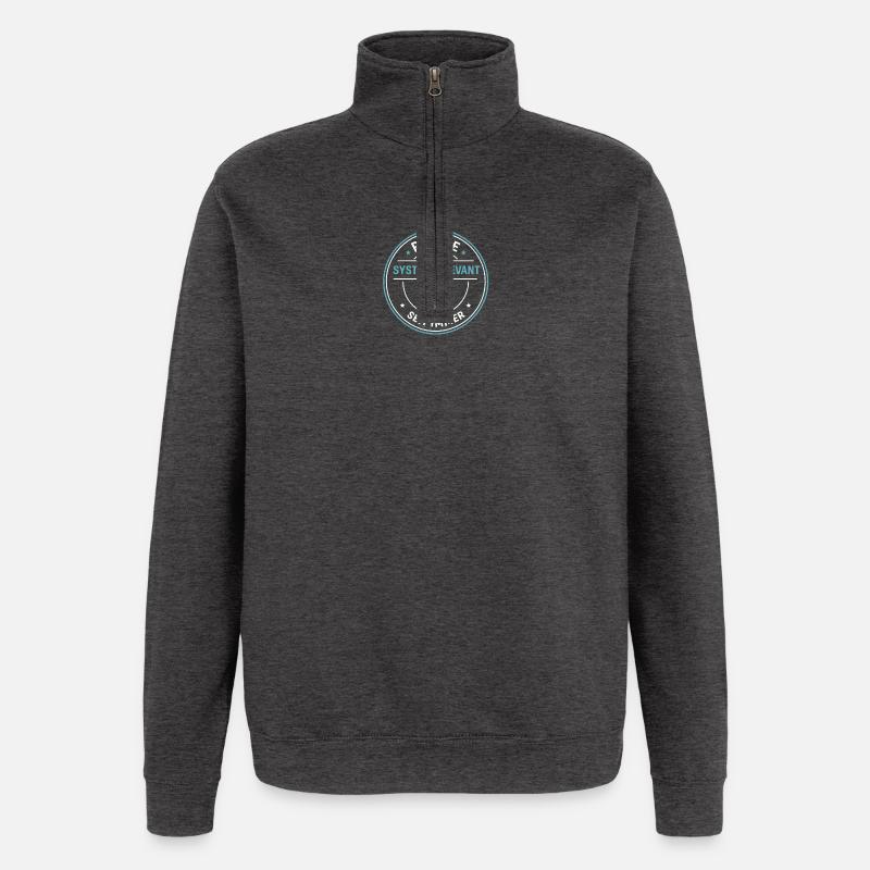 Pflege – systemrelevant seit immer - Quarter-Zip-Sweatshirt - Anthrazit