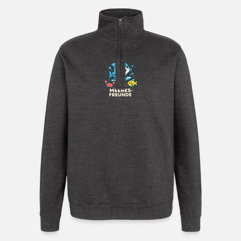Meeresfreunde Surferfreunde - Quarter-Zip-Sweatshirt - Anthrazit