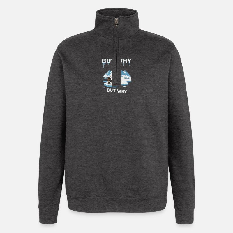 Aber warum Pinguin - Quarter-Zip-Sweatshirt - Anthrazit