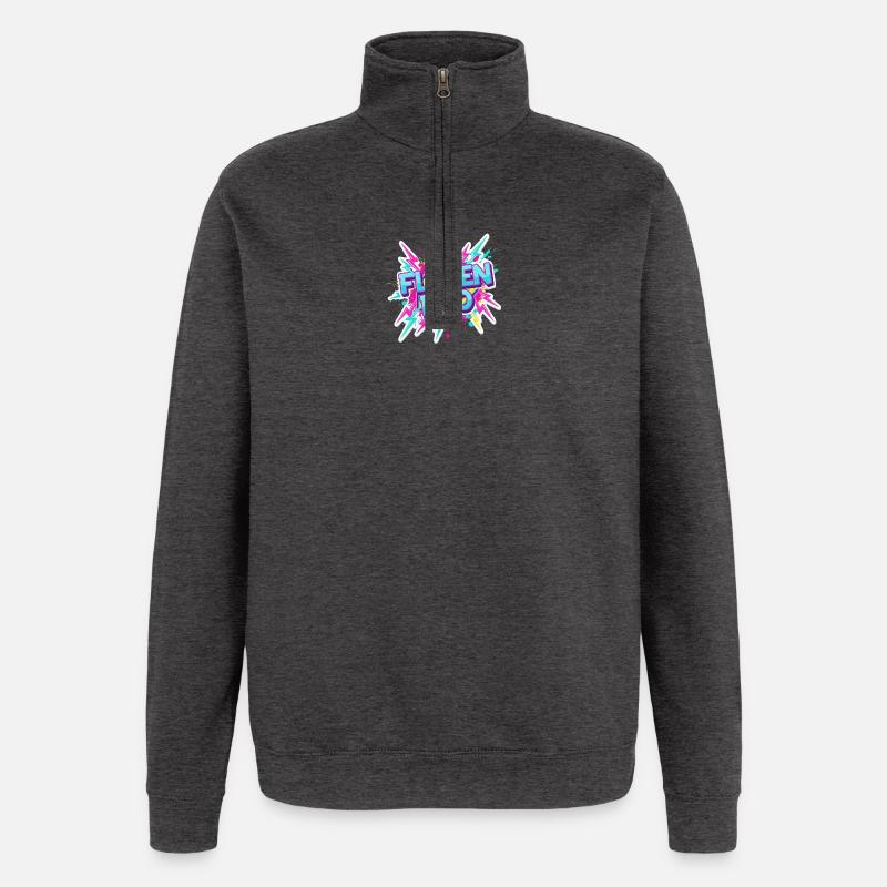 Flexen Bro Graffiti Logo - Quarter-Zip-Sweatshirt - Anthrazit