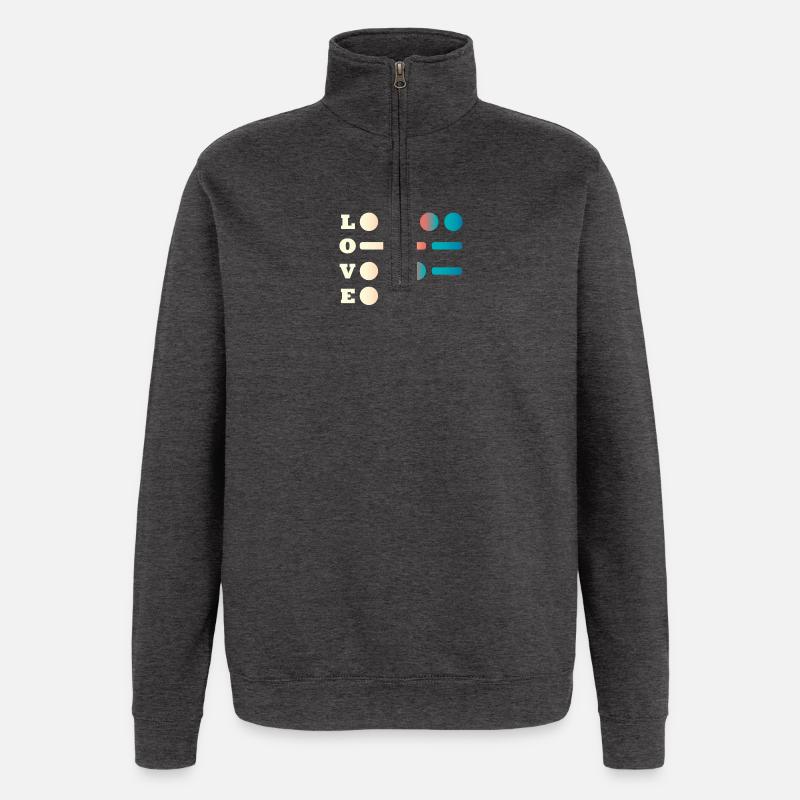 Love Morse Code - Quarter-Zip Sweatshirt - charcoal grey