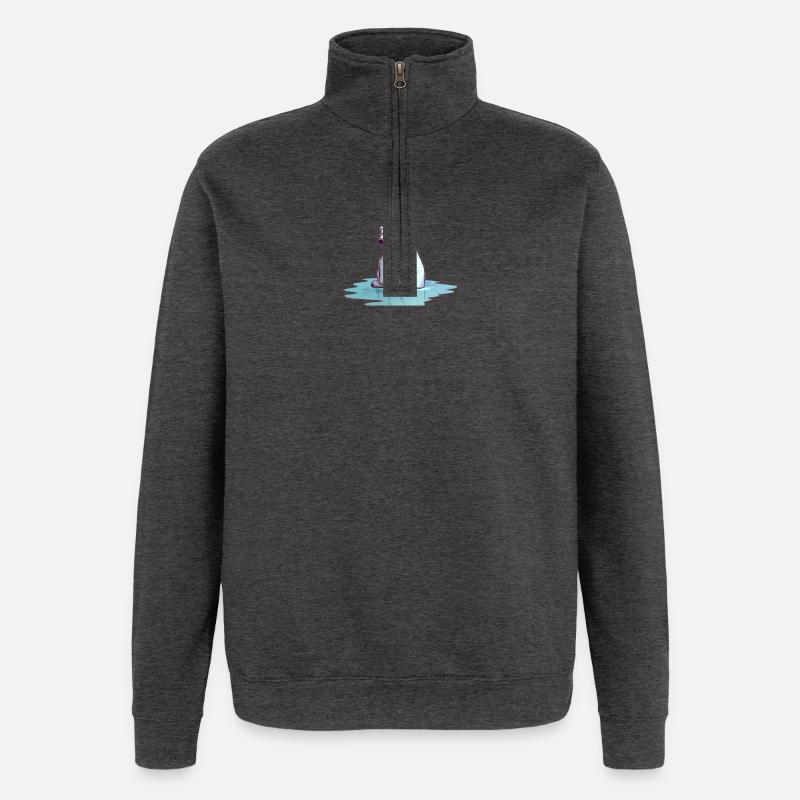 Eisbär ohne Eis Klimawandel - Quarter-Zip-Sweatshirt - Anthrazit
