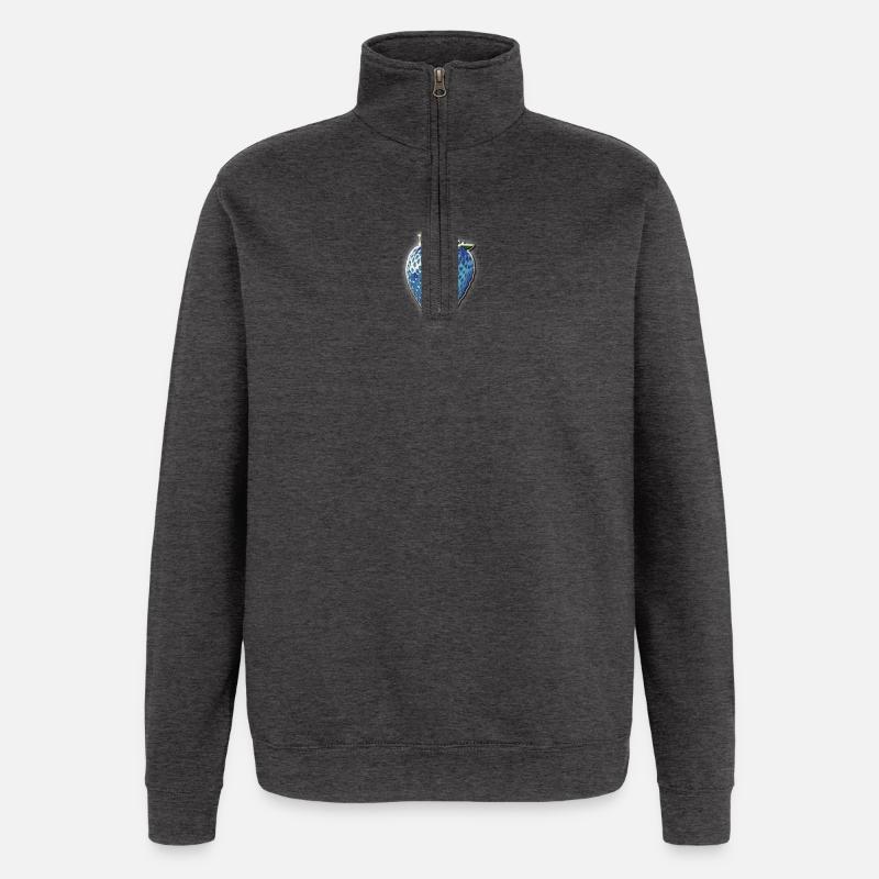 Blue strawberry - Quarter-Zip Sweatshirt - charcoal grey