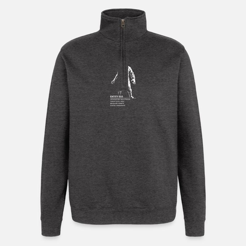 Backrooms Entity 010 white - Quarter-Zip-Sweatshirt - Anthrazit