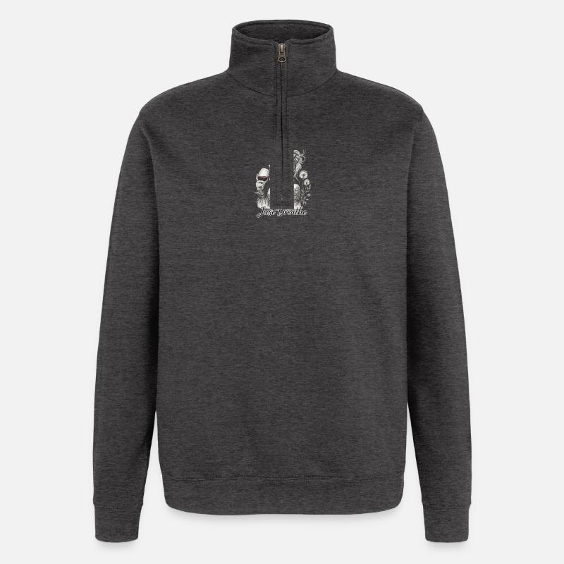 Just relax Wine Chic - Sweat à zip 1/4 - charbon