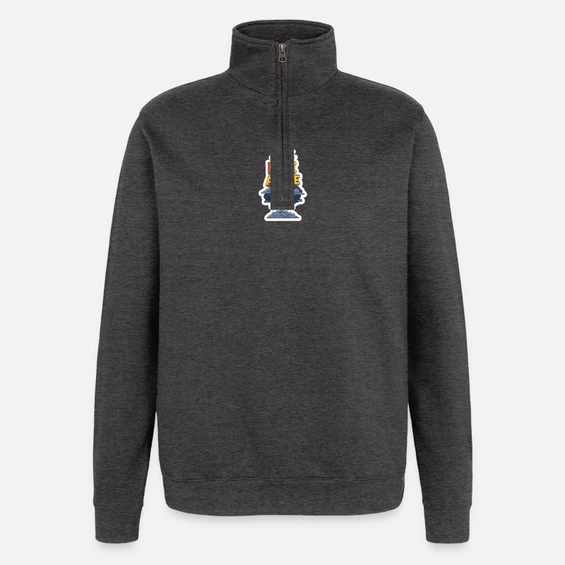 Aufstieg über den Sturmhimmel - Quarter-Zip-Sweatshirt - Anthrazit