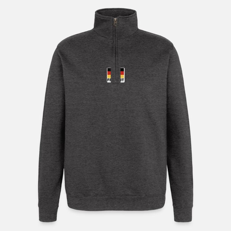 Drapeau de la Liberté avec aigle - Sweat à zip 1/4 - charbon