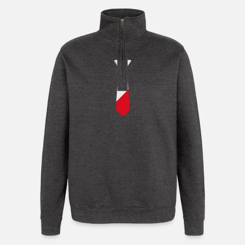 Norway Tie – Flaggendesign - Quarter-Zip-Sweatshirt - Anthrazit