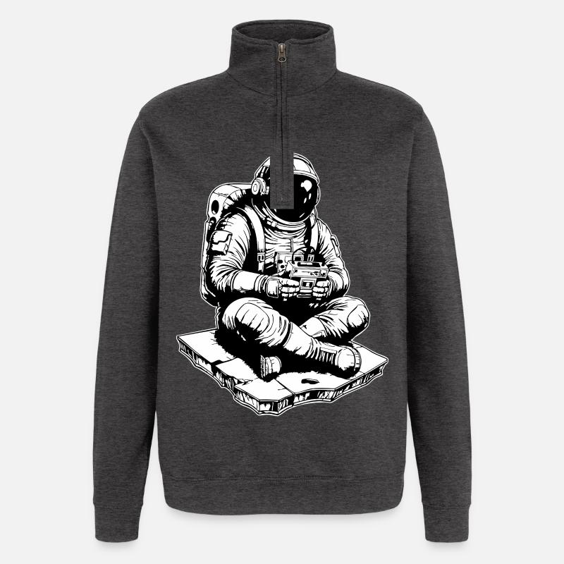 Astronaute Gaming Console Espace - Sweat à zip 1/4 - charbon