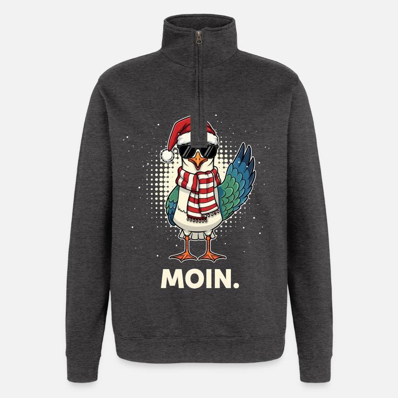 Mouette Père Noël - Sweat à zip 1/4 - charbon