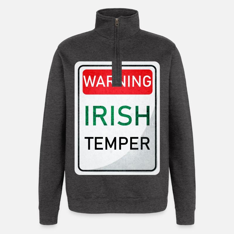 WARNUNG IRISH TEMPER - Quarter-Zip-Sweatshirt - Anthrazit