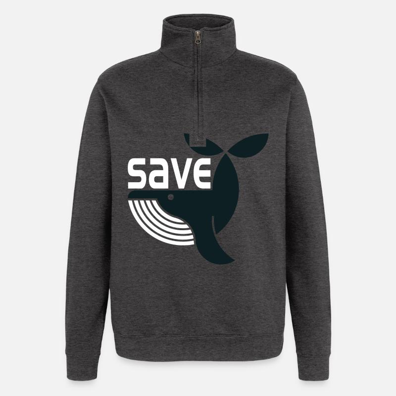 Wal rettet Meeresrettung - Quarter-Zip-Sweatshirt - Anthrazit