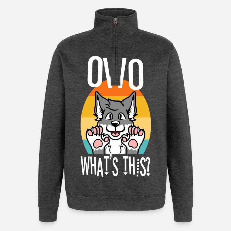 OwO Qu’est-ce que c’est ? - Sweat à zip 1/4 - charbon