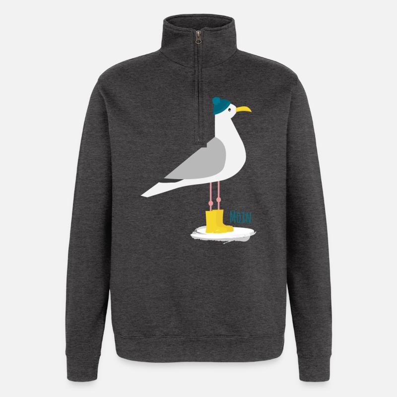 Möwe Bommelmütze MOIN - Quarter-Zip-Sweatshirt - Anthrazit